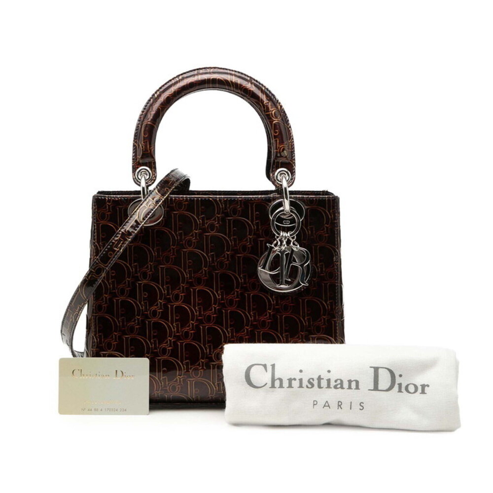 CHRISTIAN DIOR Brown Leather Trotter Shoulder Bag - Picture 7 of 7